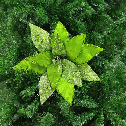 Flor Navideña Verde 40cm