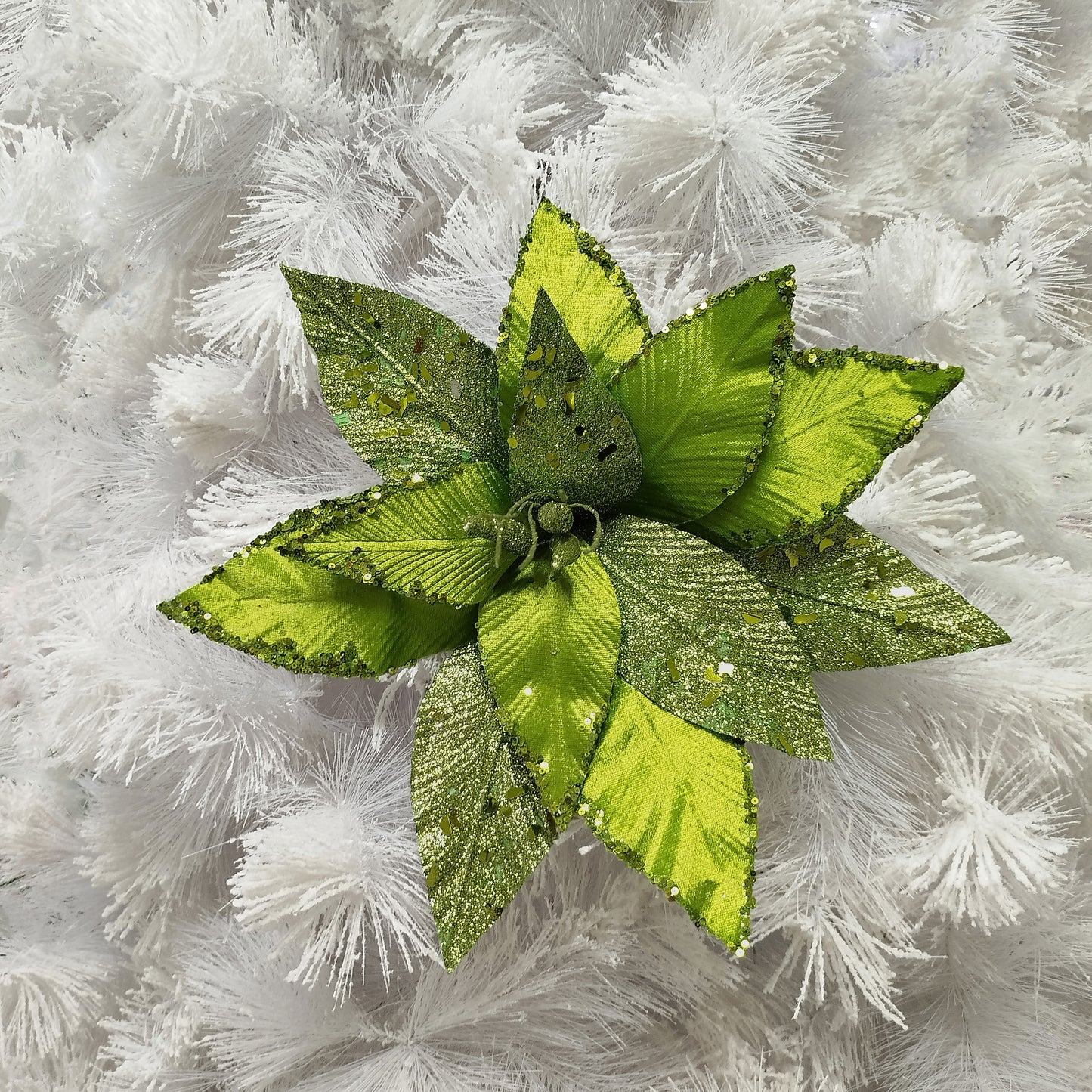 Flor Navideña Verde 40cm