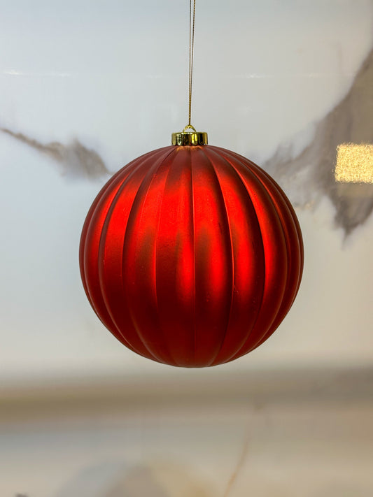 Bola Navideña - 15 CM - Calabaza Mate Roja