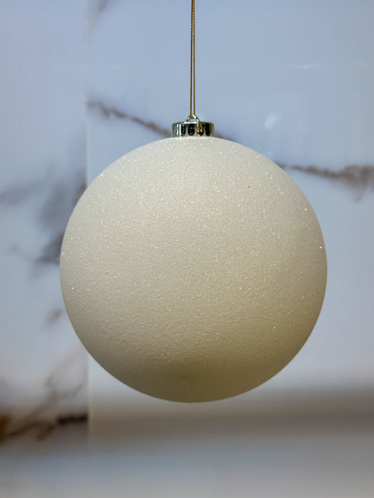 Bola Navideña - 15 CM - Escarchada Blanca
