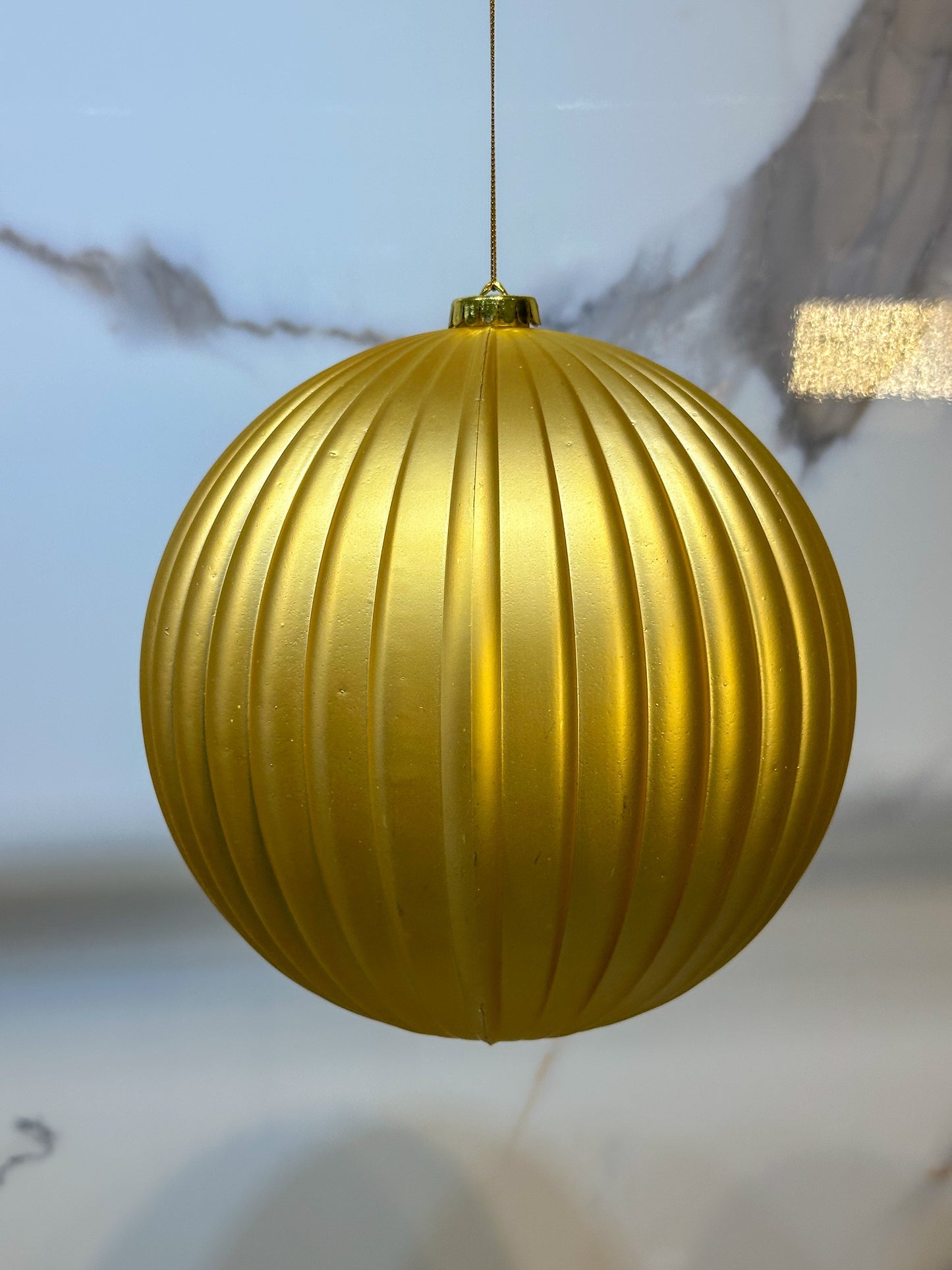 Bola Navideña - 20 CM - Calabaza Mate Dorada