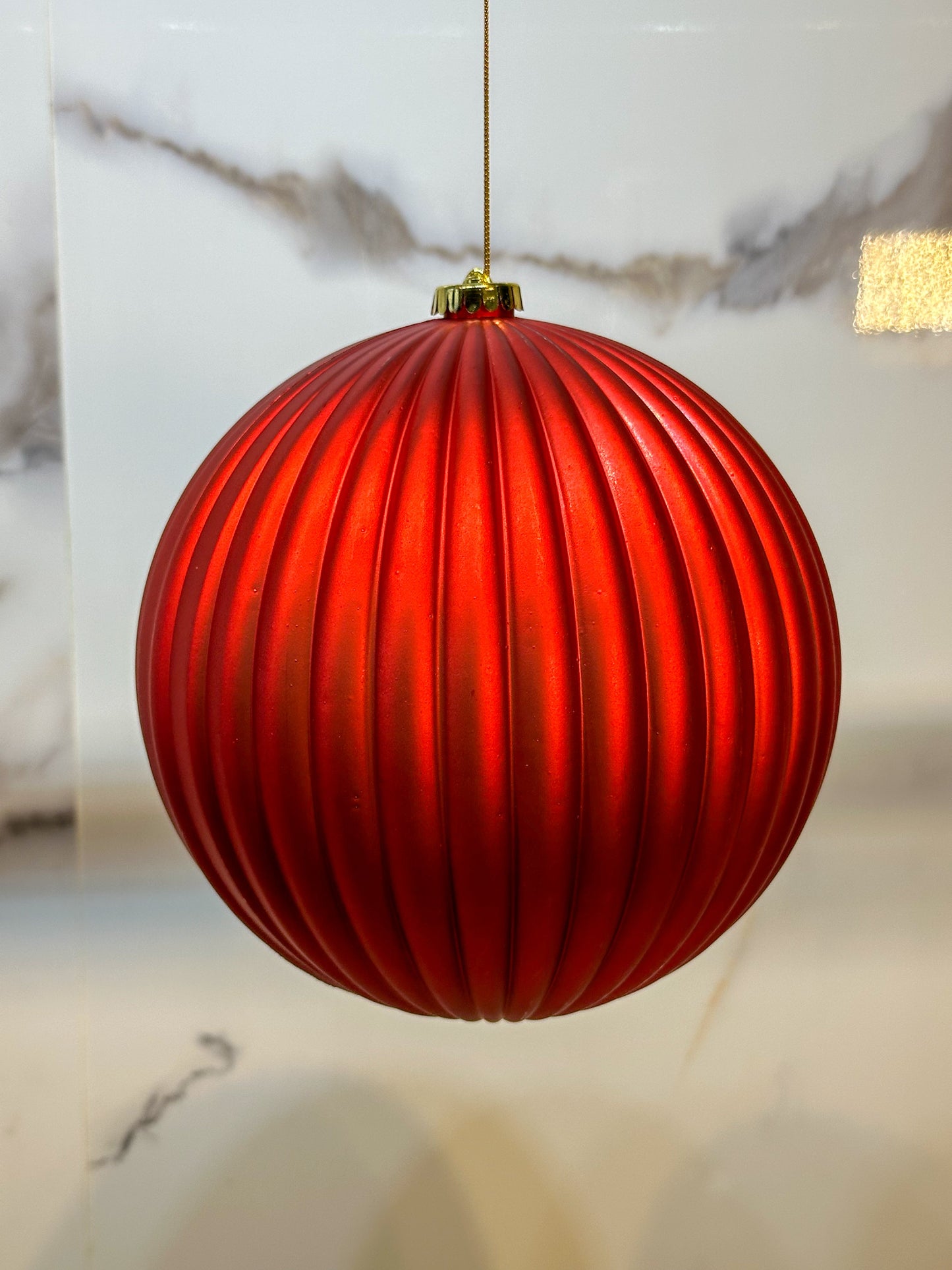 Bola Navideña - 20 CM - Calabaza Mate Roja