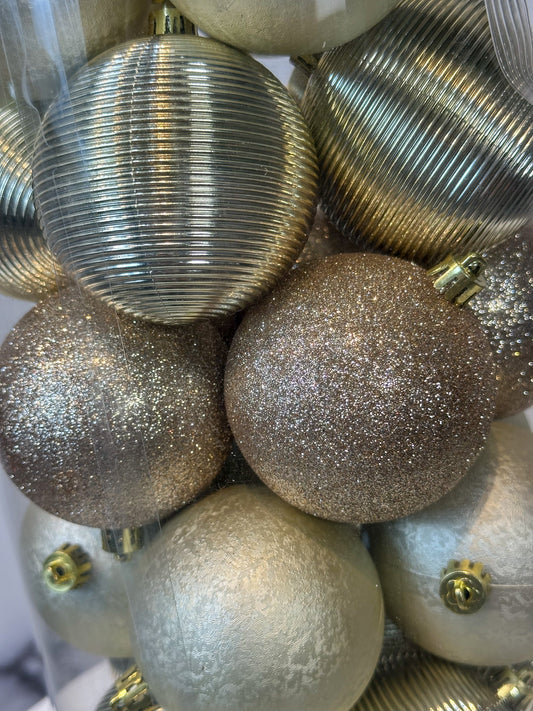 Bolas Navideñas Champaña - 8cm (Tibungo X 30 unidades)