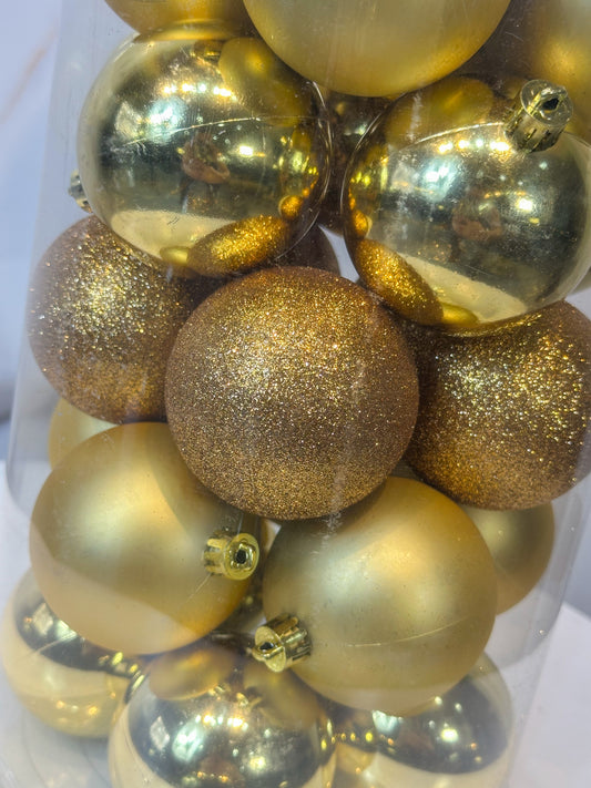 Bolas Navideñas Doradas - 7cm (Tibungo X 40 unidades)