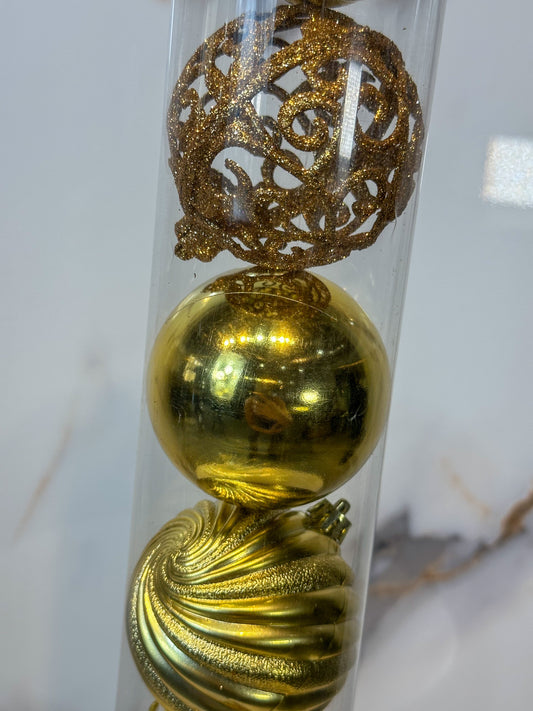 Bolas Navideñas Doradas - 8cm (Tarro X 8 unidades) Luxury