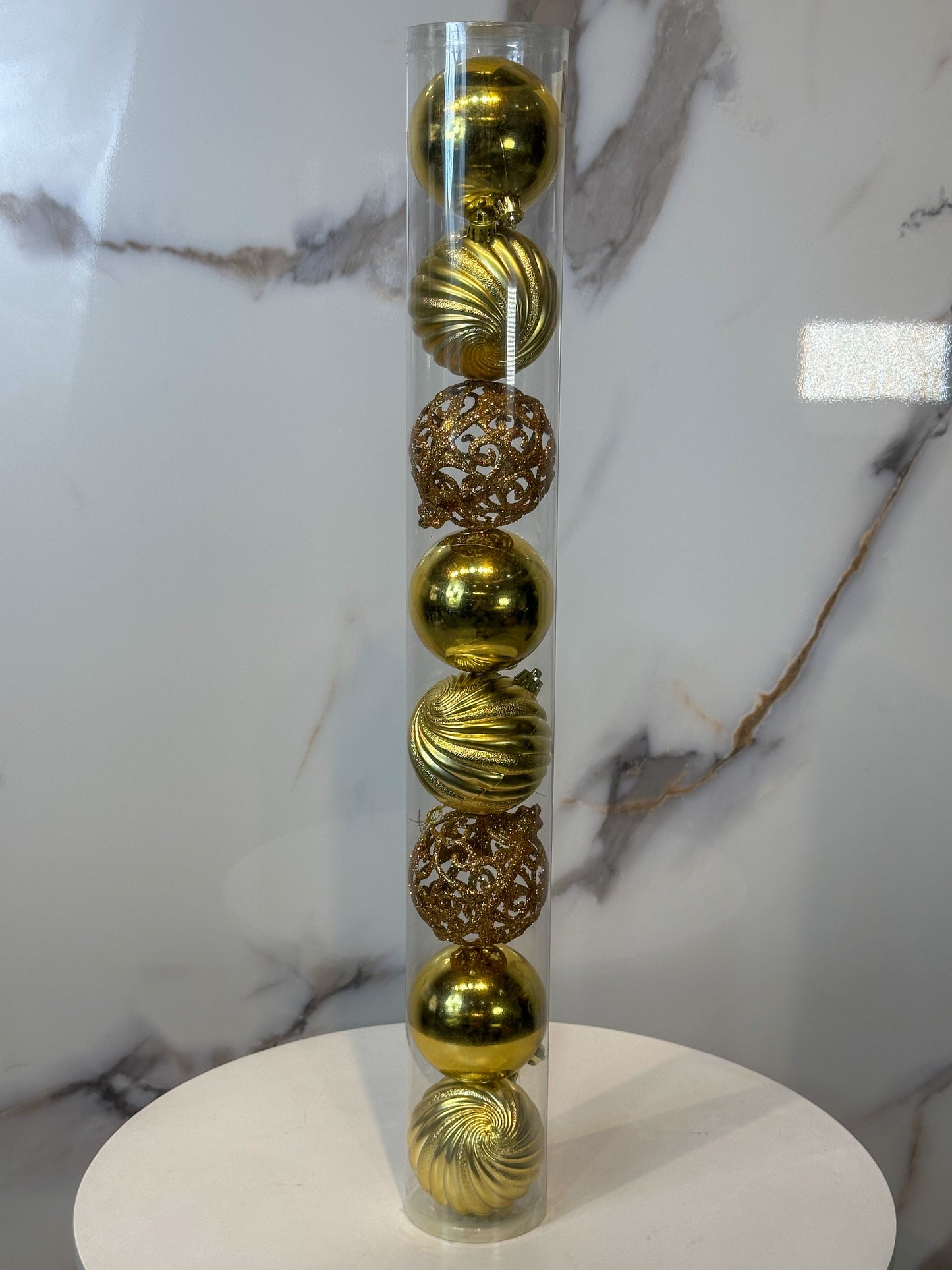Bolas Navideñas Doradas - 8cm (Tarro X 8 unidades) Luxury