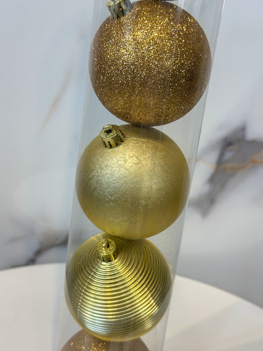 Bolas Navideñas Doradas - 8cm (Tarro X 8 unidades)
