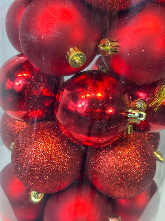 Bolas Navideñas Rojas - 7cm (Tibungo X 40 unidades)