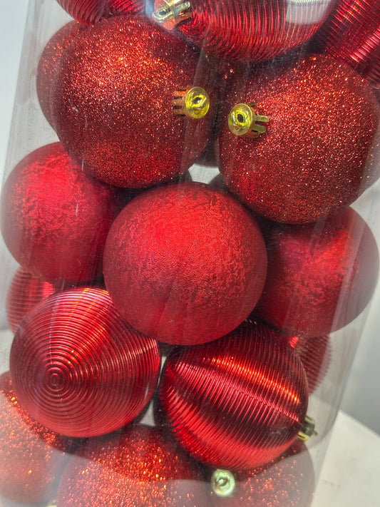 Bolas Navideñas Rojas - 8cm (Tibungo X 30 unidades)