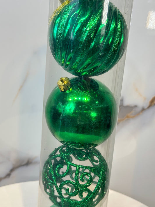 Bolas Navideñas Verde Esmerlada - 10cm (Tarro X 6 unidades) Luxury