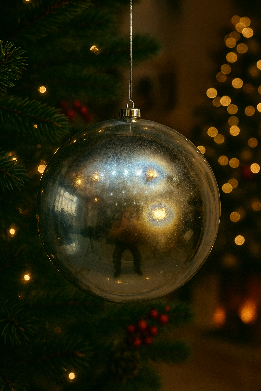 Bola Navideña - 20 CM - Brillante Plateada