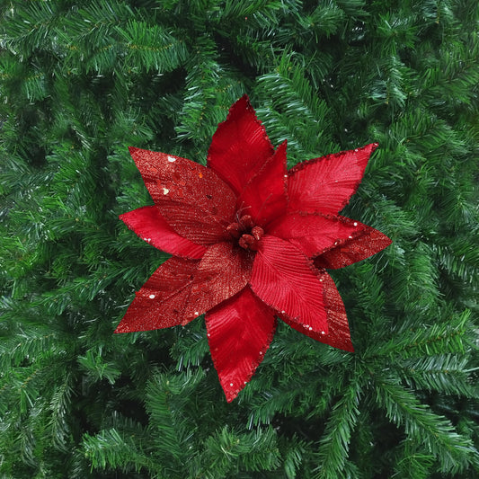 Flor Navideña Roja 40cm