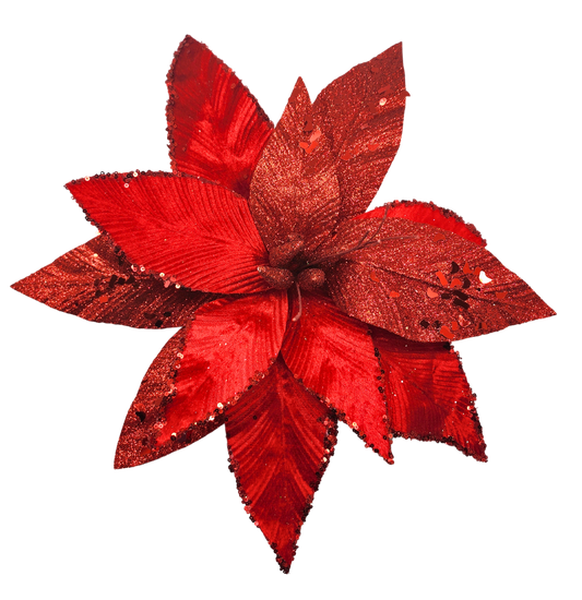 Flor Navideña Roja 40cm