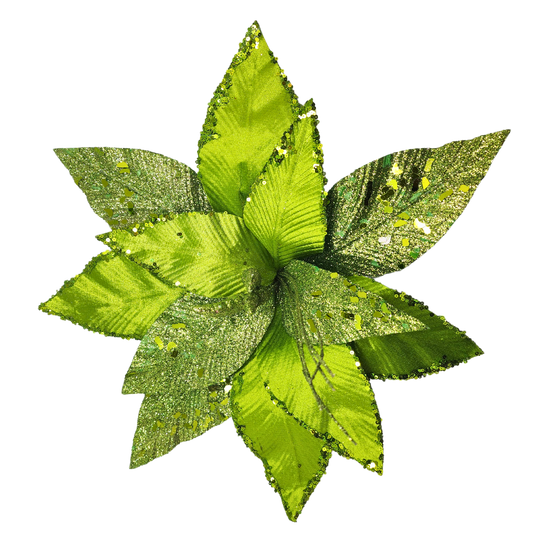 Flor Navideña Verde 40cm
