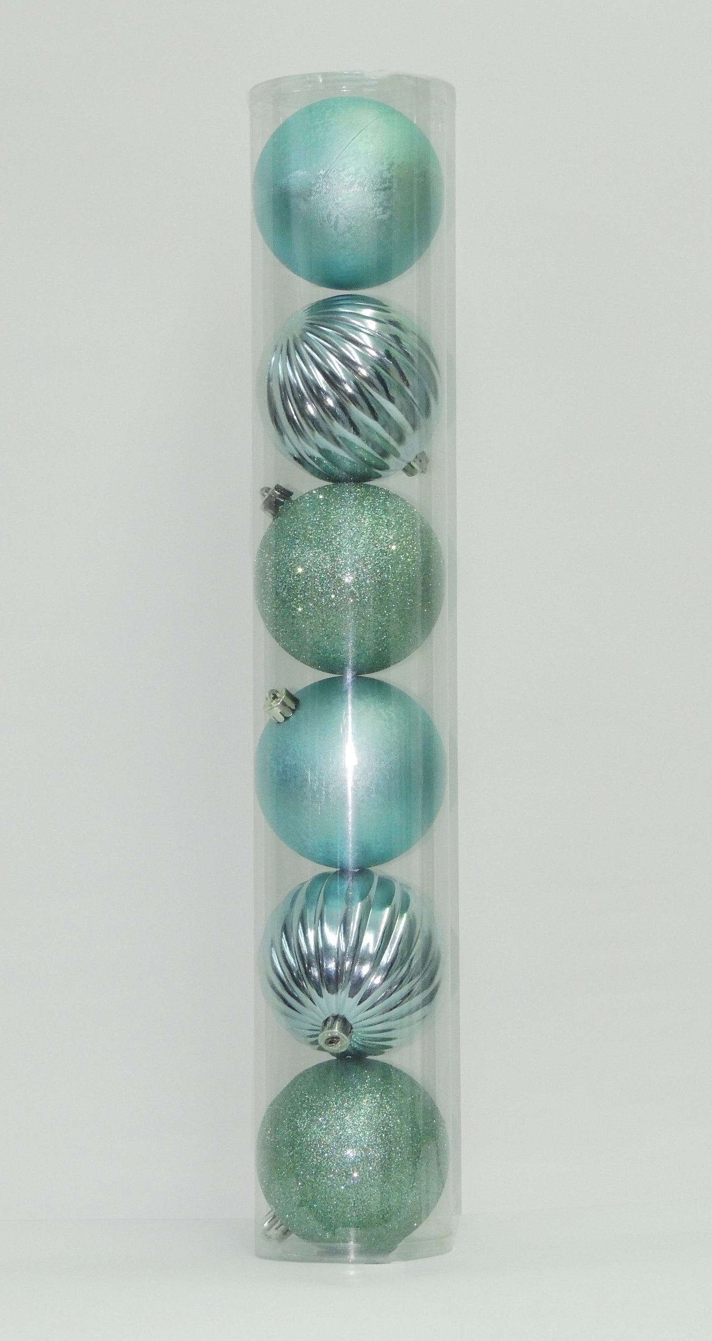 Bolas Navideñas Verde Menta 10cm (Tarro X 6 unidades)