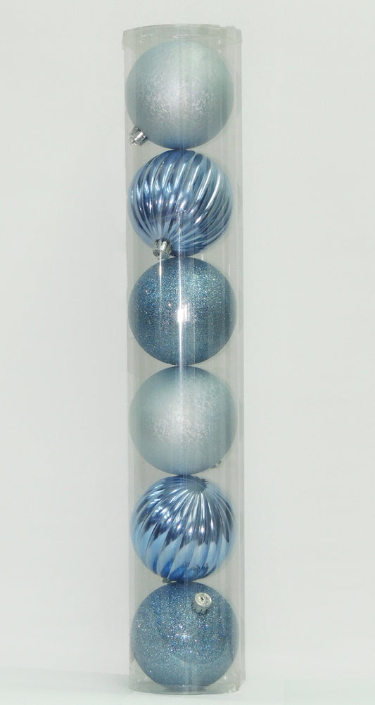 Bolas Navideñas Azules 10cm (Tarro X 6 unidades)