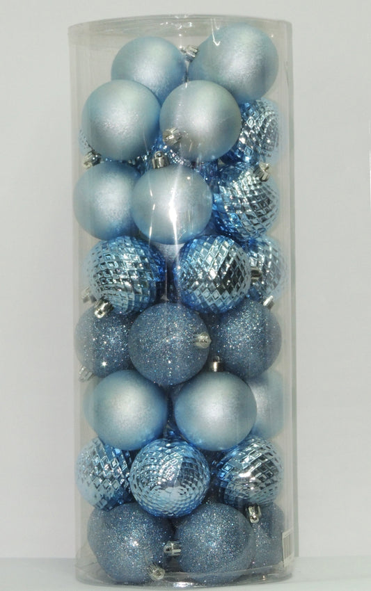 Bolas Navideñas Azules 7cm (Tibungo X 40 unidades)