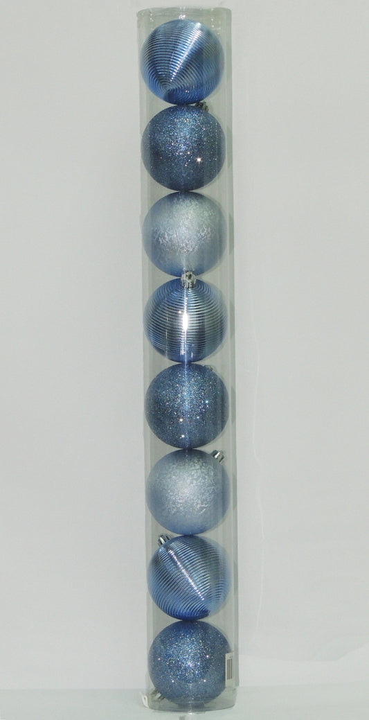 Bolas Navideñas Azules 8cm (Tarro X 8 unidades)