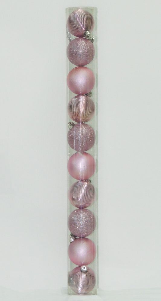 Bolas Navideñas Rosadas 6cm (Tarro X 10 unidades)