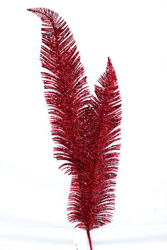 Follaje Navideño Pluma Roja 89cm