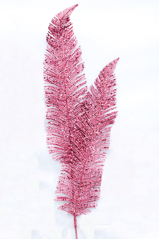 Follaje Navideño Pluma Rosada 89cm