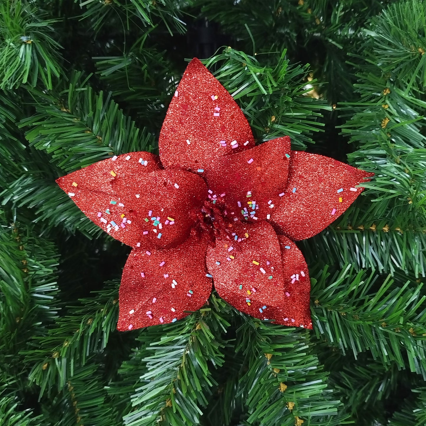 Flor Navideña Candy Roja 21cm