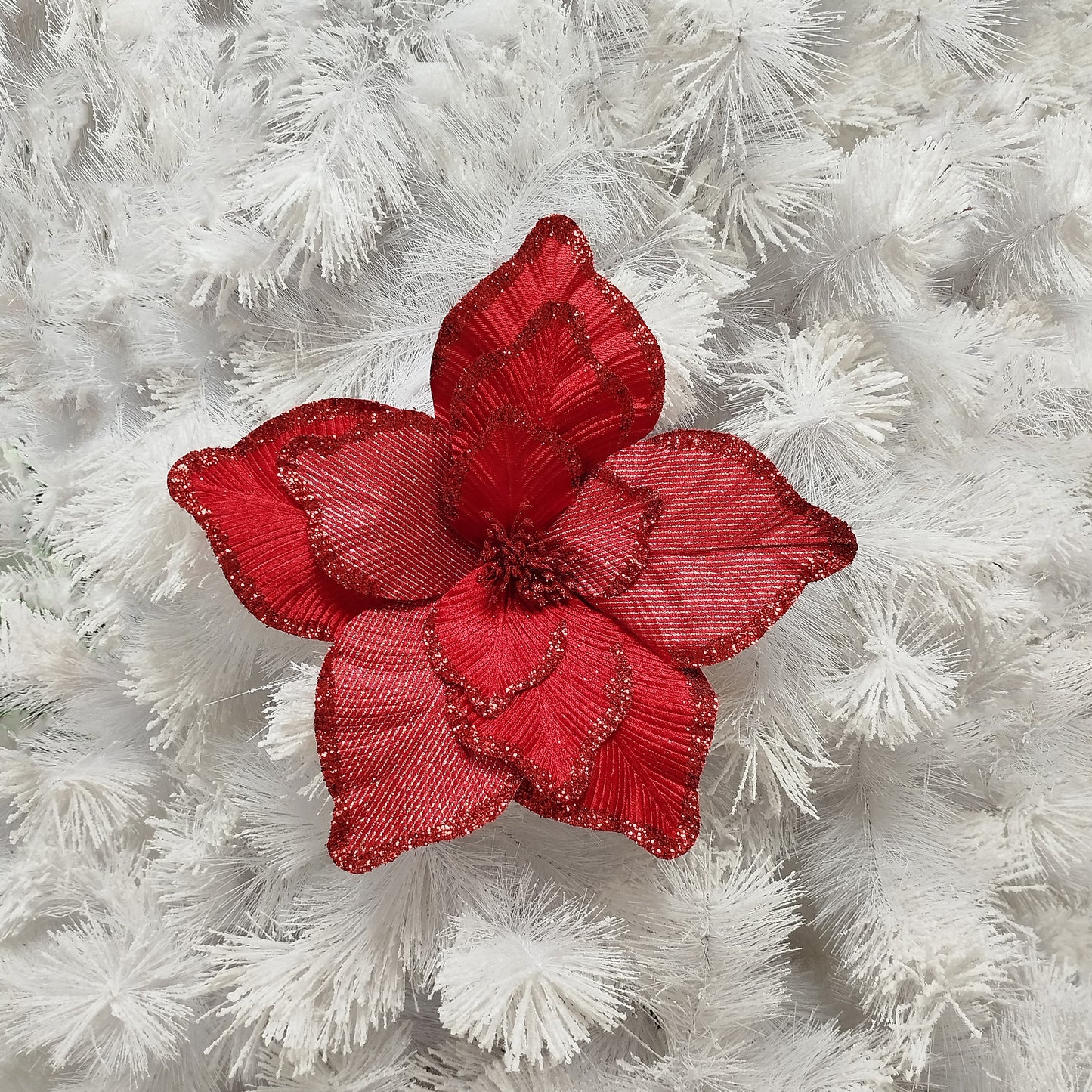 Flor Navideña Grande Roja 40cm