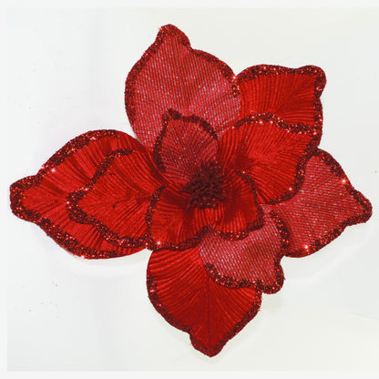 Flor Navideña Grande Roja 40cm