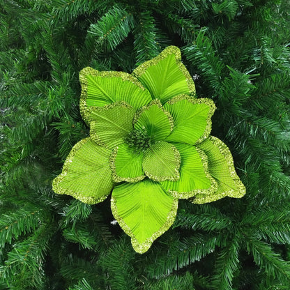 Flor Navideña Grande Verde 40cm