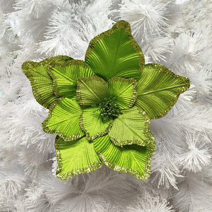 Flor Navideña Grande Verde 40cm