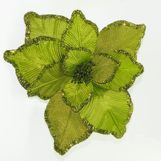 Flor Navideña Grande Verde 40cm