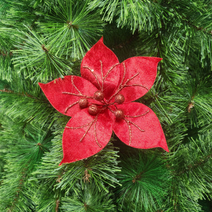 Flor navideña Luxury roja 20cm