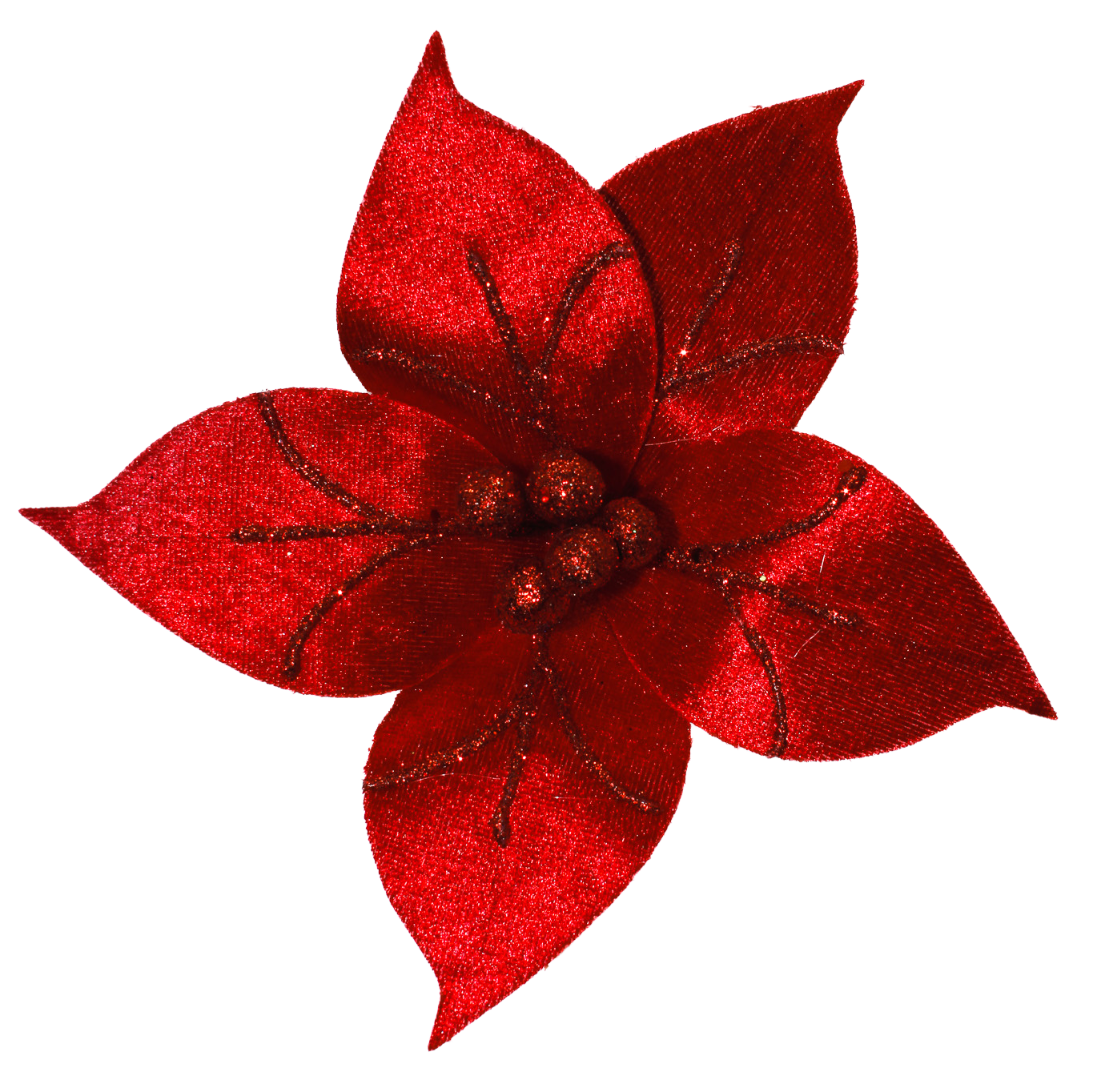 Flor navideña Luxury roja 20cm