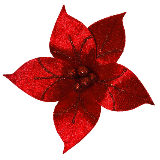 Flor navideña Luxury roja 20cm