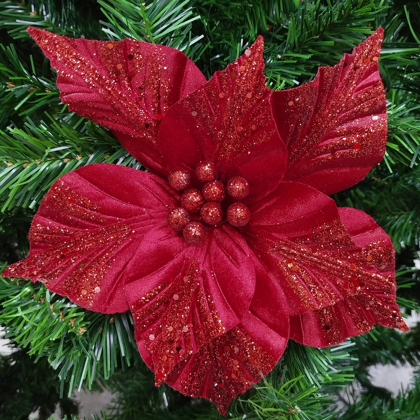 Flor Navideña Roja 33cm