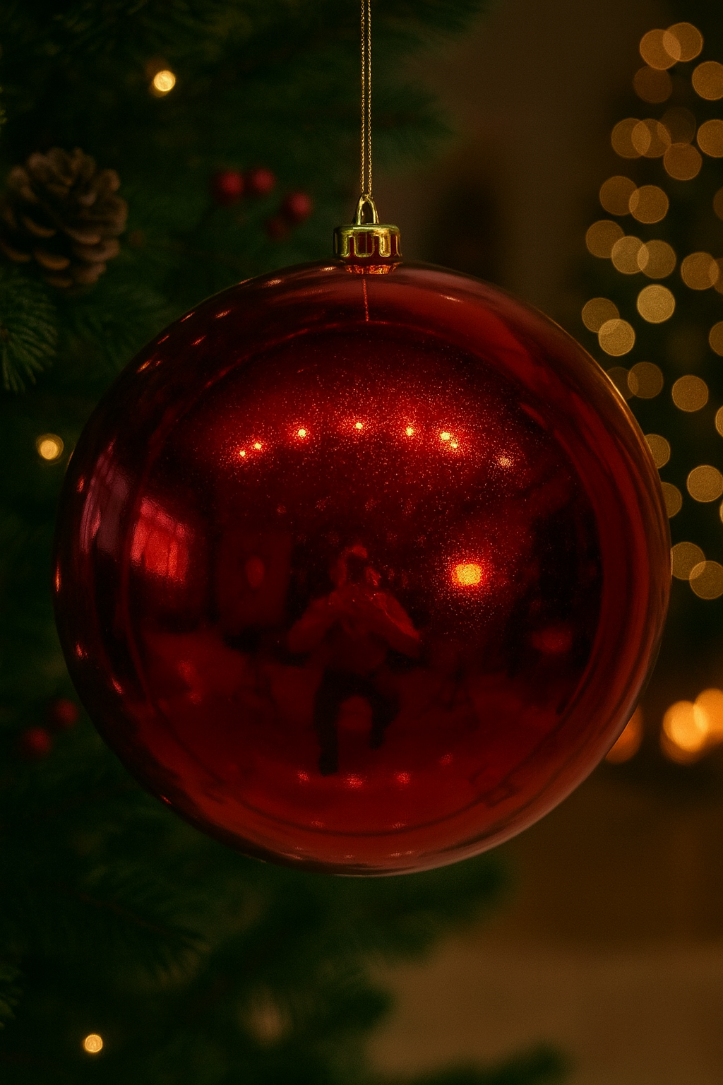 Bola Navideña - 20 CM - Brillante Roja