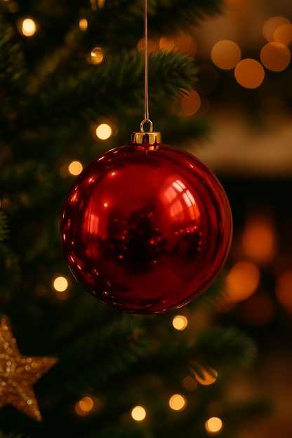 Bola Navideña - 15 CM - Brillante Roja