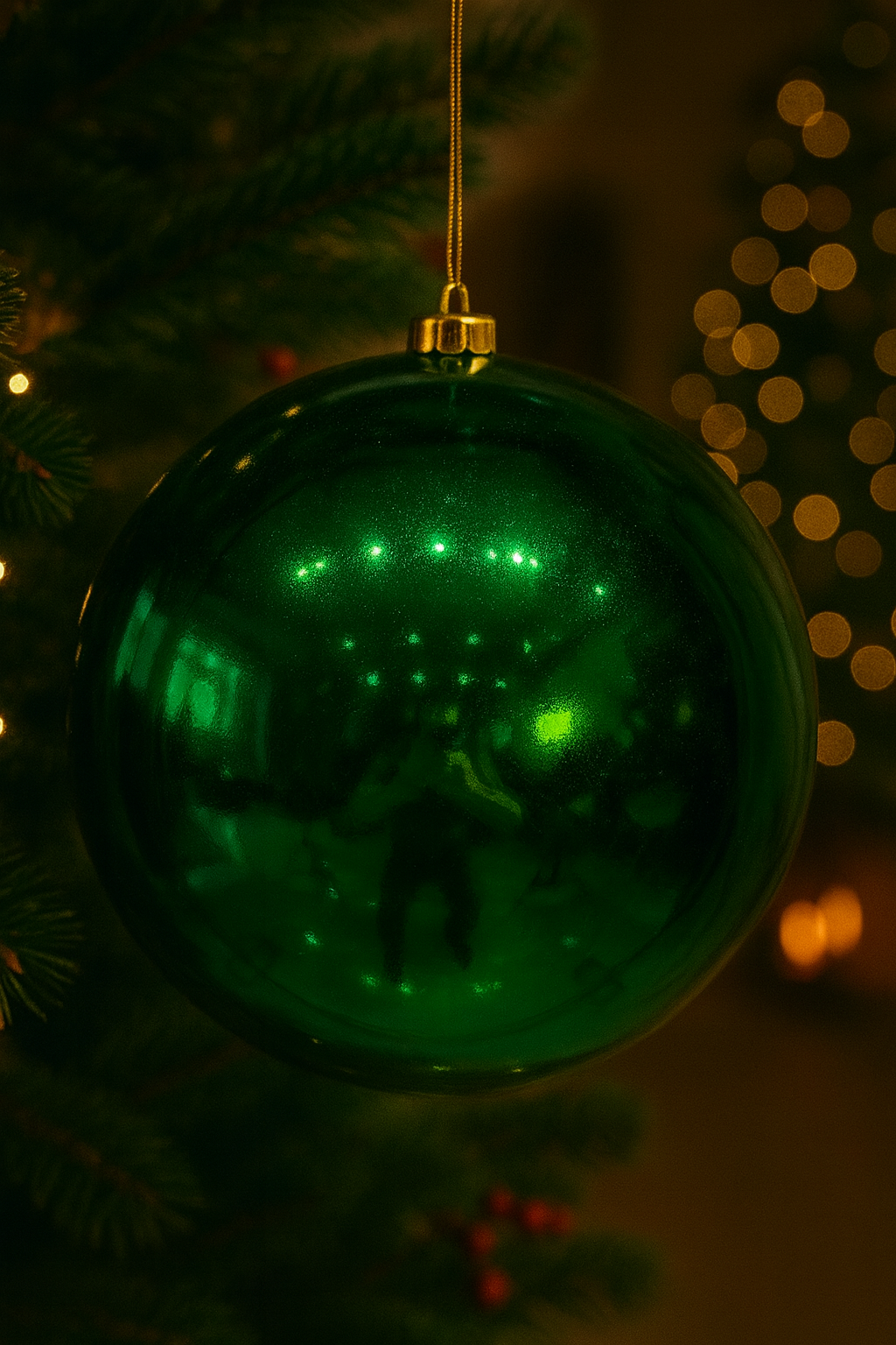 Bola Navideña - 20 CM - Brillante Verde Esmeralda