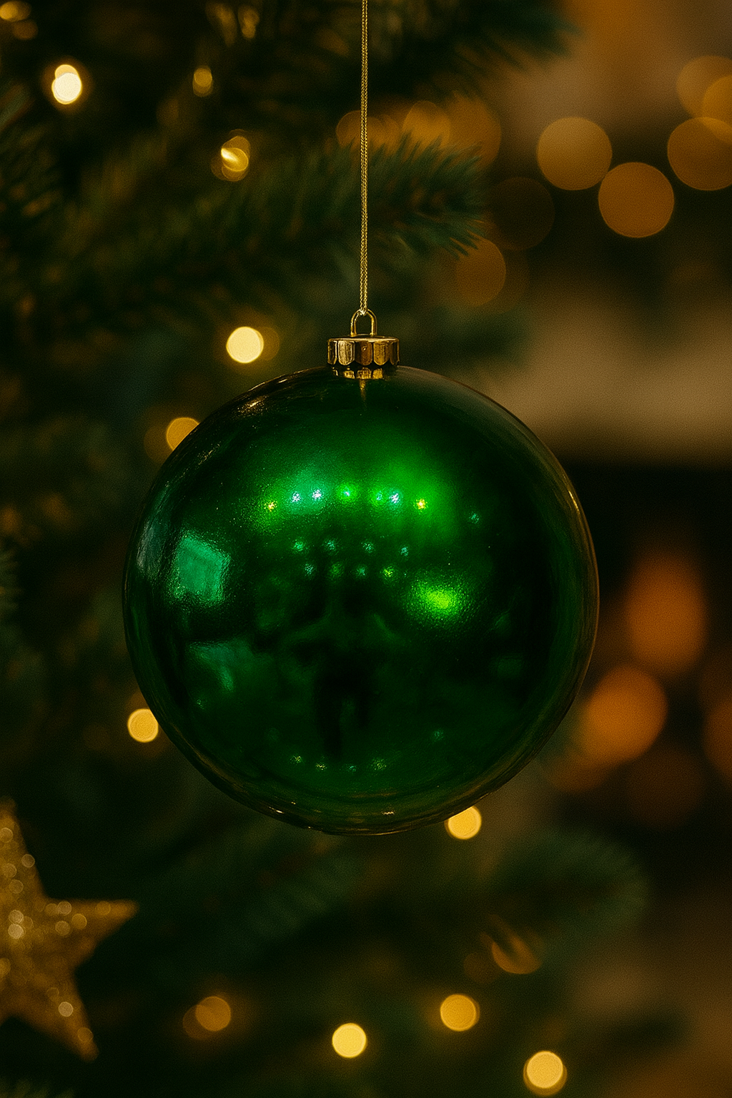 Bola Navideña - 15 CM - Brillante Verde Esmeralda