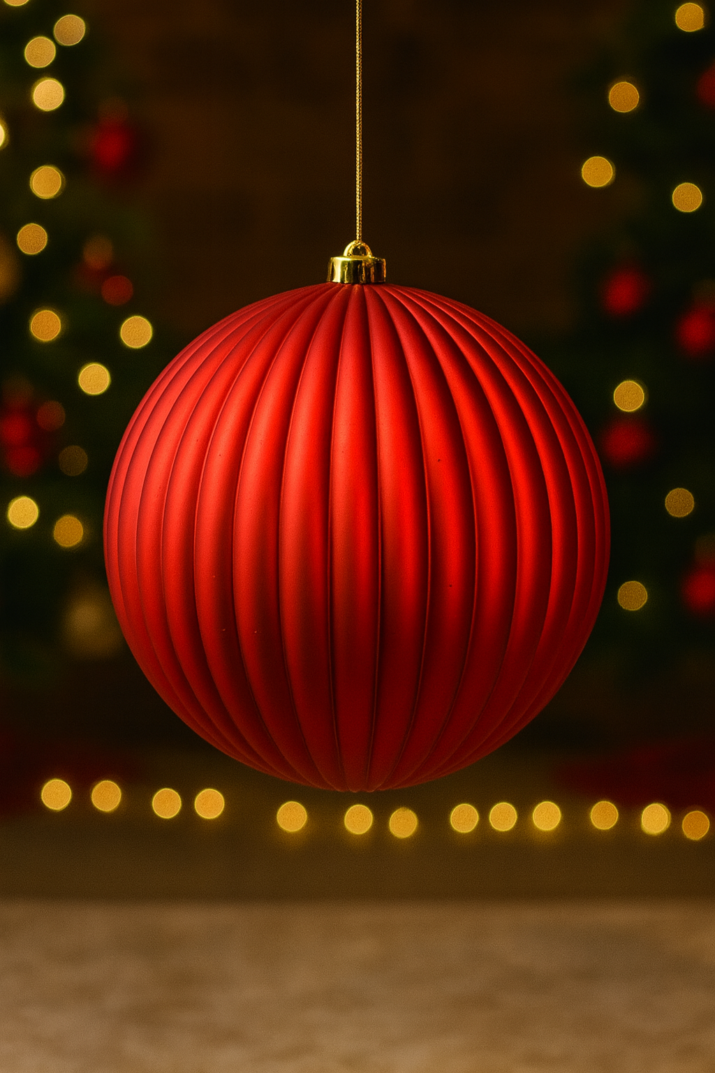 Bola Navideña - 20 CM - Calabaza Mate Roja