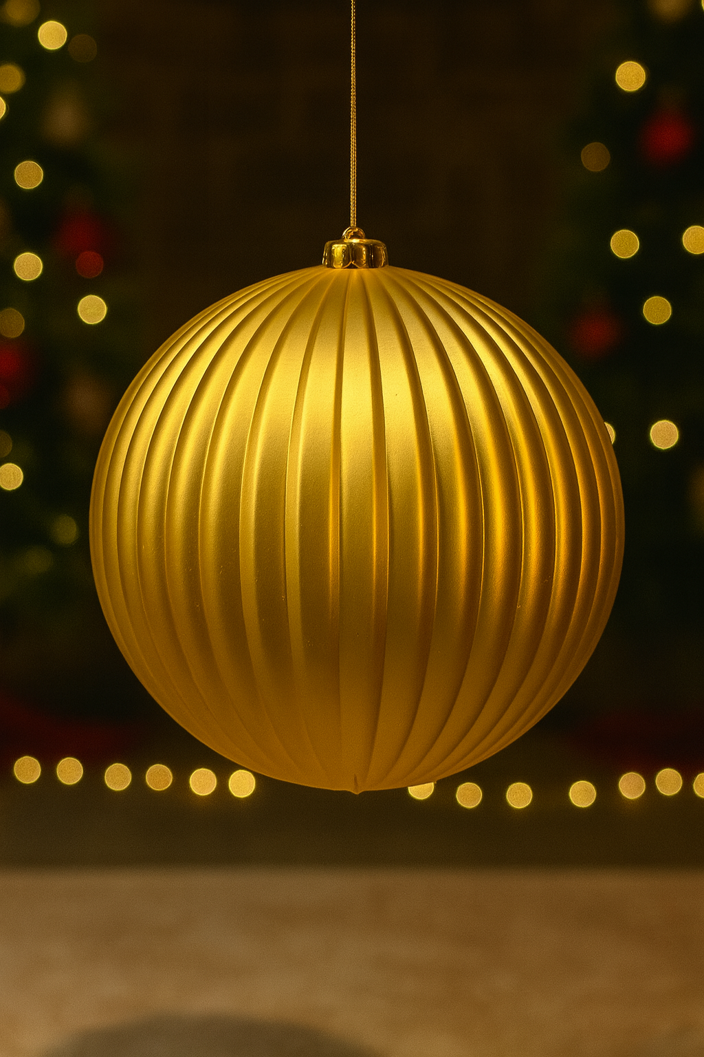 Bola Navideña - 20 CM - Calabaza Mate Dorada