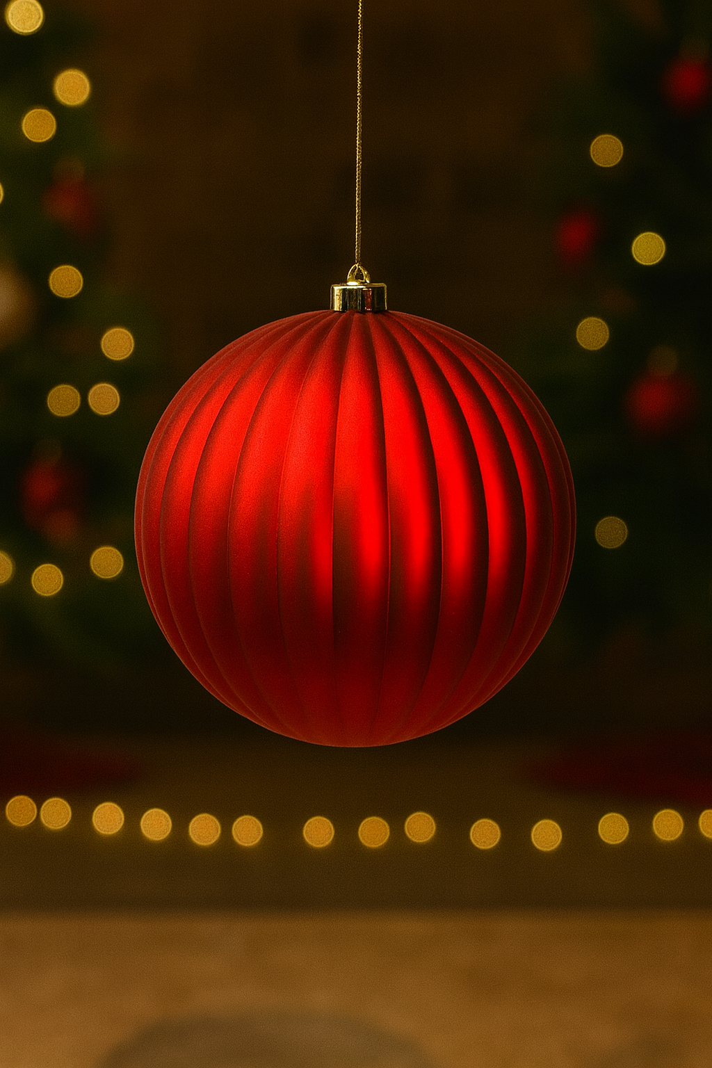 Bola Navideña - 15 CM - Calabaza Mate Roja