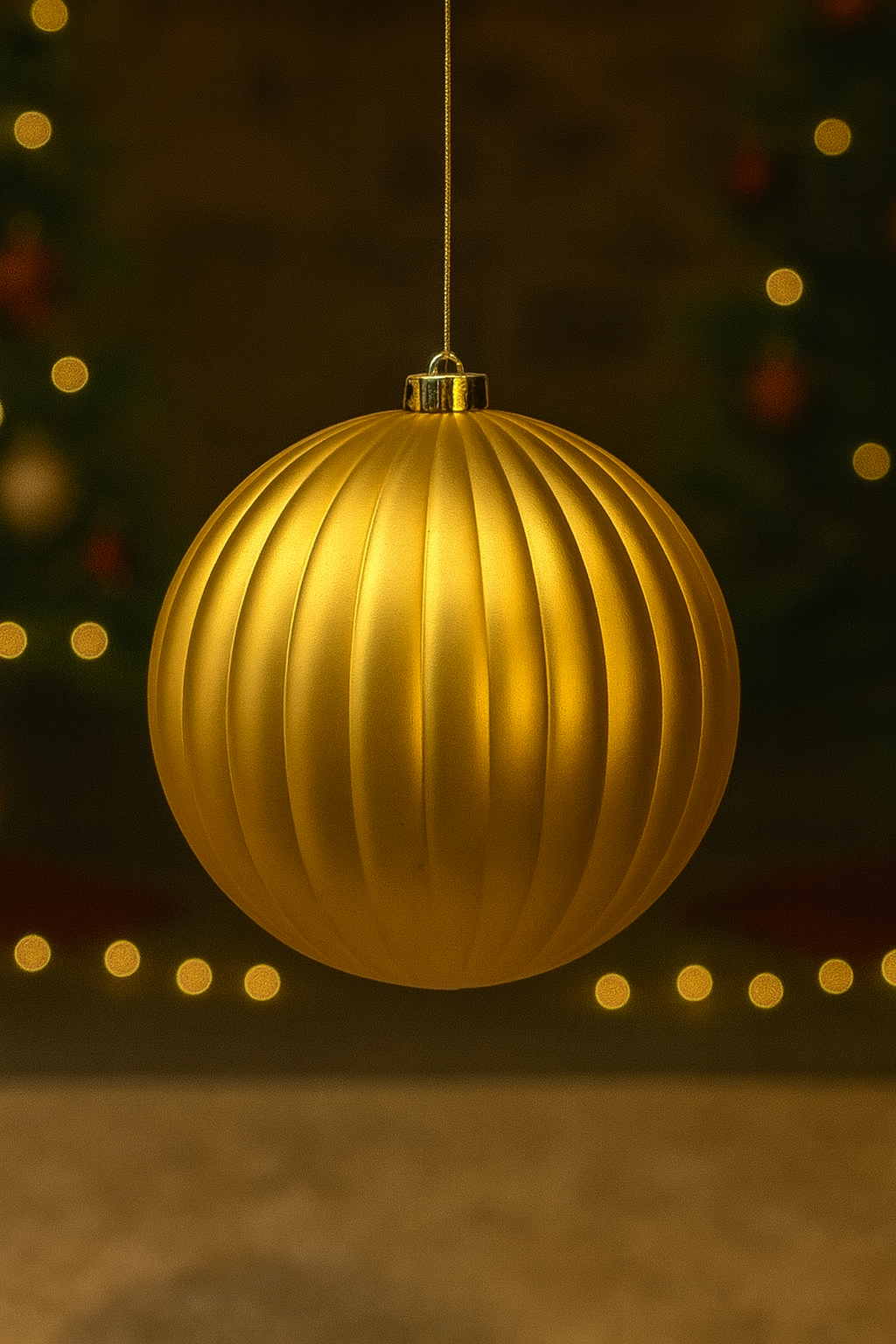 Bola Navideña - 15 CM - Calabaza Mate Dorada