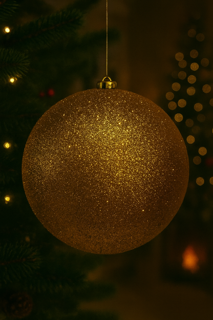 Bola Navideña - 20 CM - Escarchada Dorada