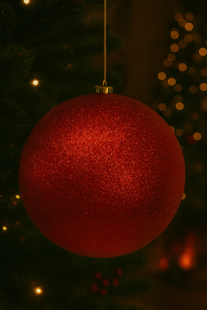 Bola Navideña - 20 CM - Escarchada Roja