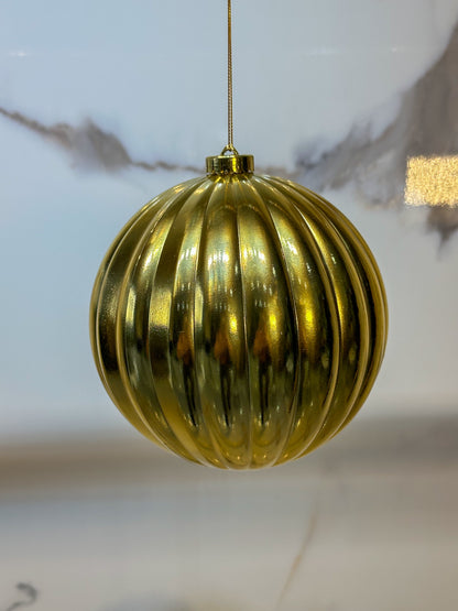 Bola Navideña - 15 CM - Calabaza Brillante Dorada
