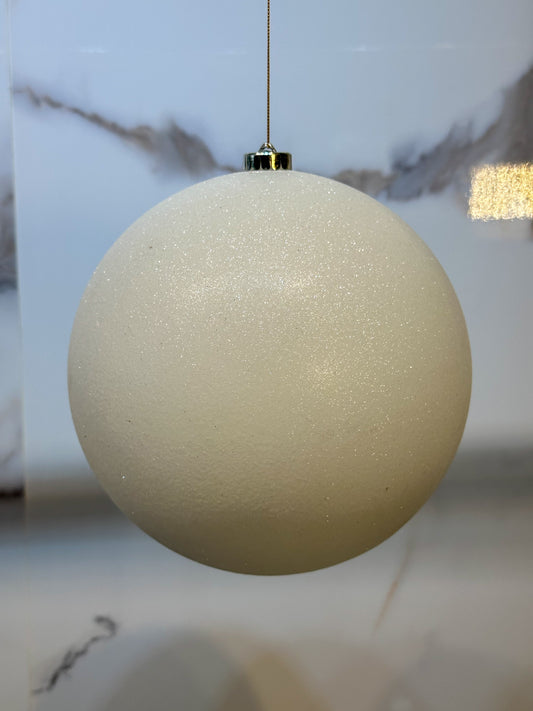 Bola Navideña - 20 CM - Escarchada Blanca