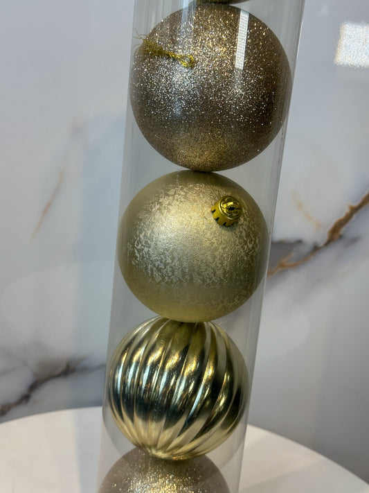 Bolas Navideñas Champaña - 10cm (Tarro X 6 unidades)