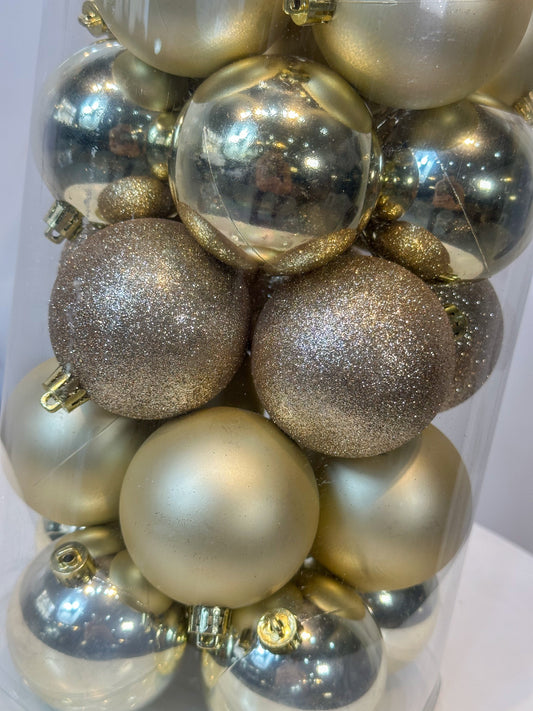 Bolas Navideñas Champaña - 7cm (Tibungo X 40 unidades)