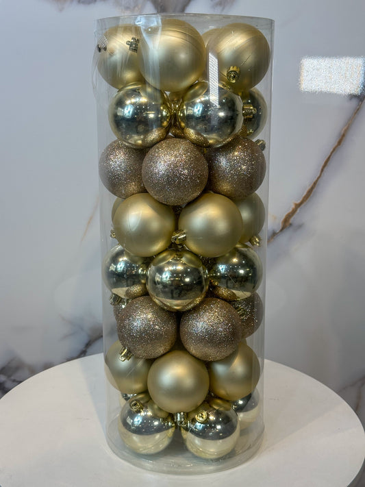 Bolas Navideñas Champaña - 7cm (Tibungo X 40 unidades)